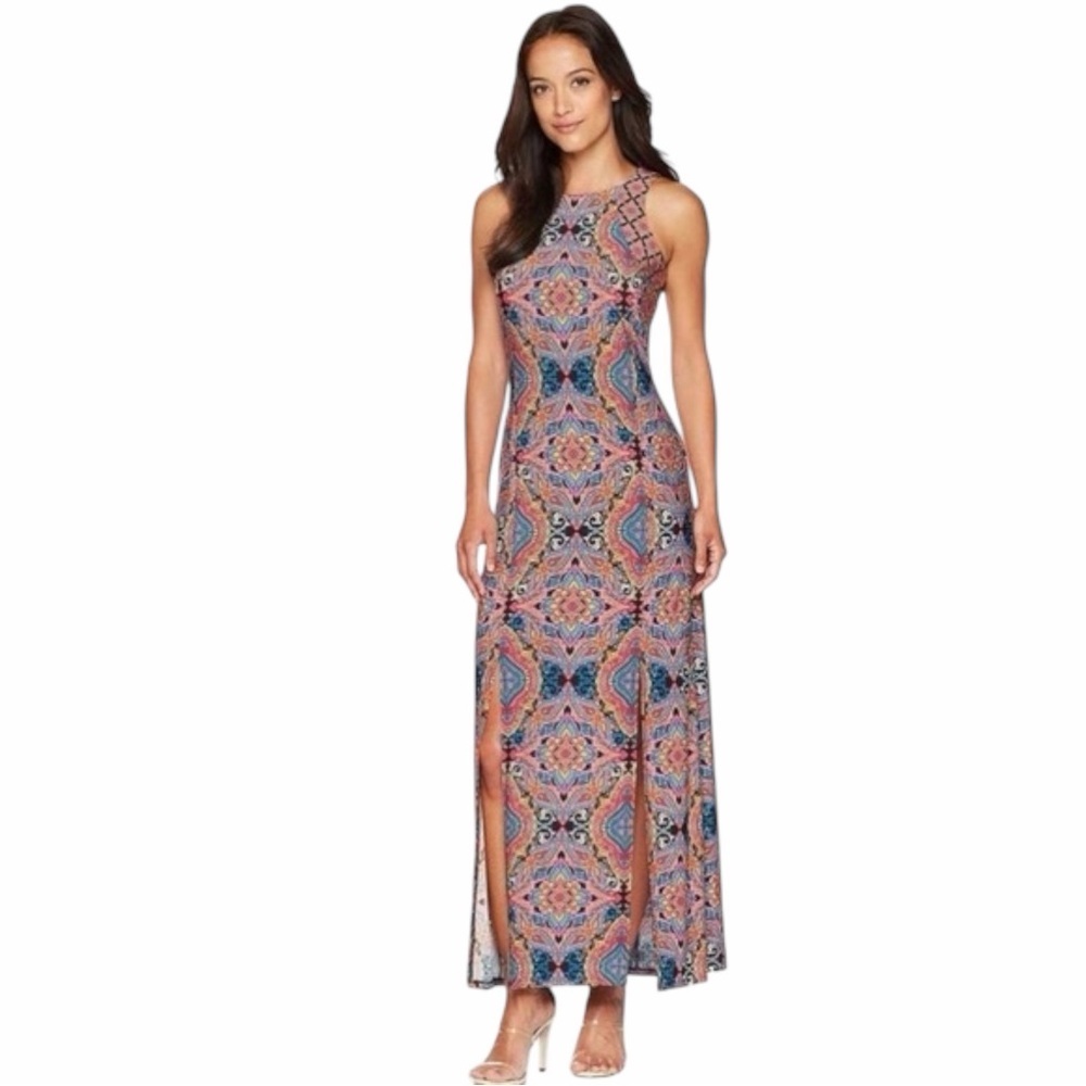 London Times Multicolor Printed Maxi Dress